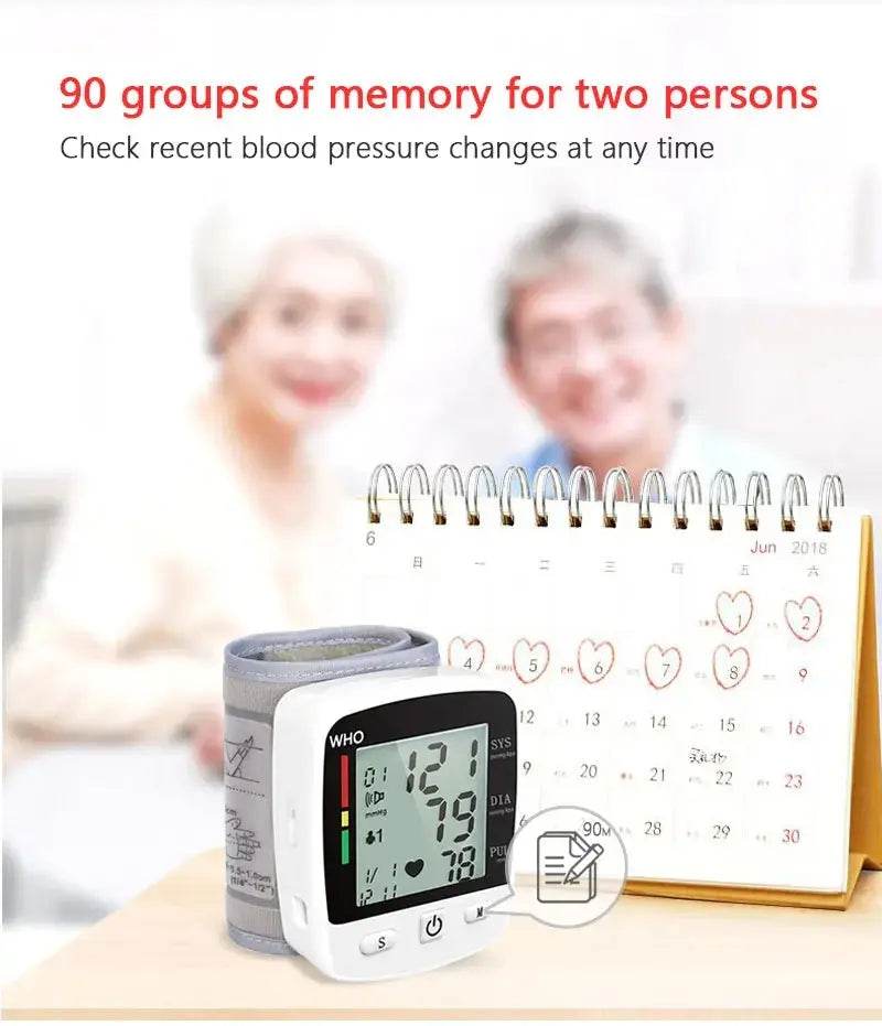 Rechargeable Digital Blood Pressure Monitor, Wrist Electronic BP Cuff