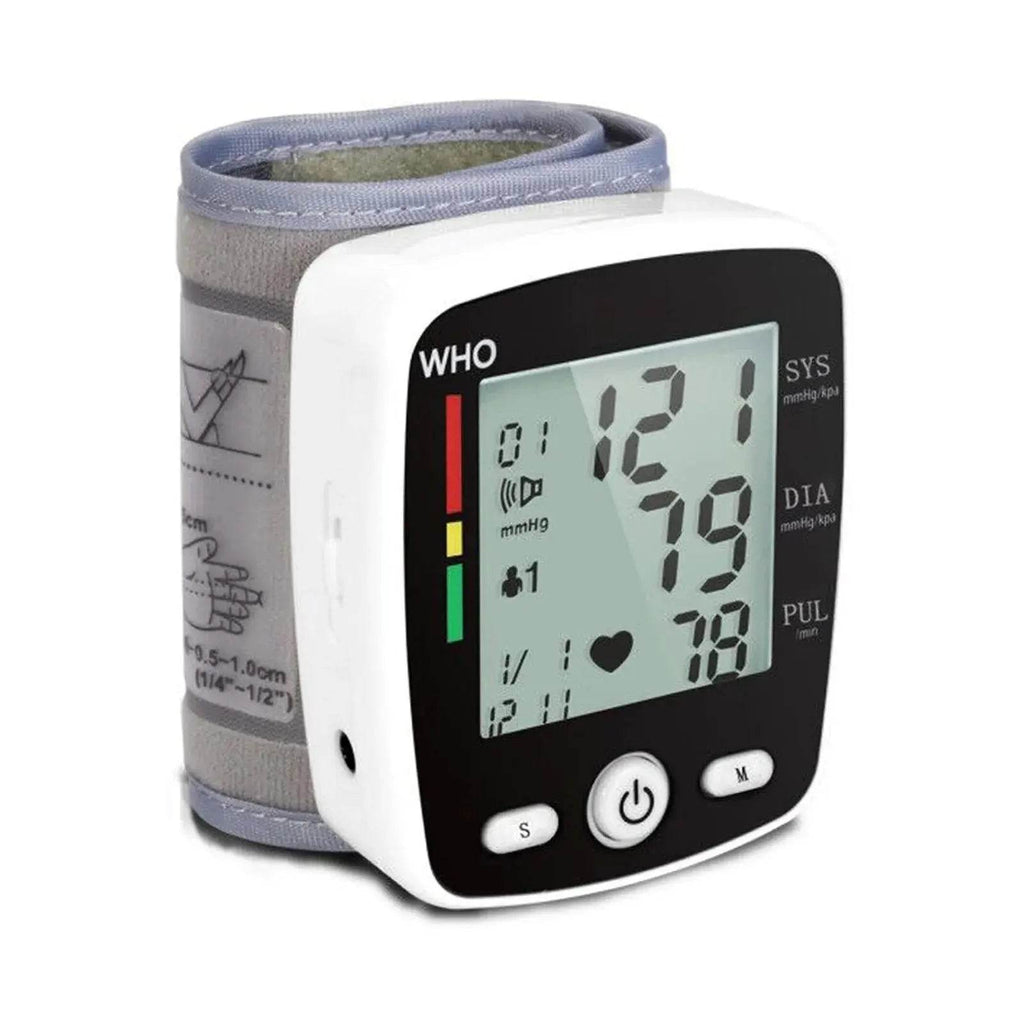 Rechargeable Digital Blood Pressure Monitor, Wrist Electronic BP Cuff English Voice No