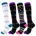 Compression Socks Women Men Knee Stocking 20-30mmHg Edema Diabetes Varicose Veins Nurse Compression Running Cycling Travel Socks