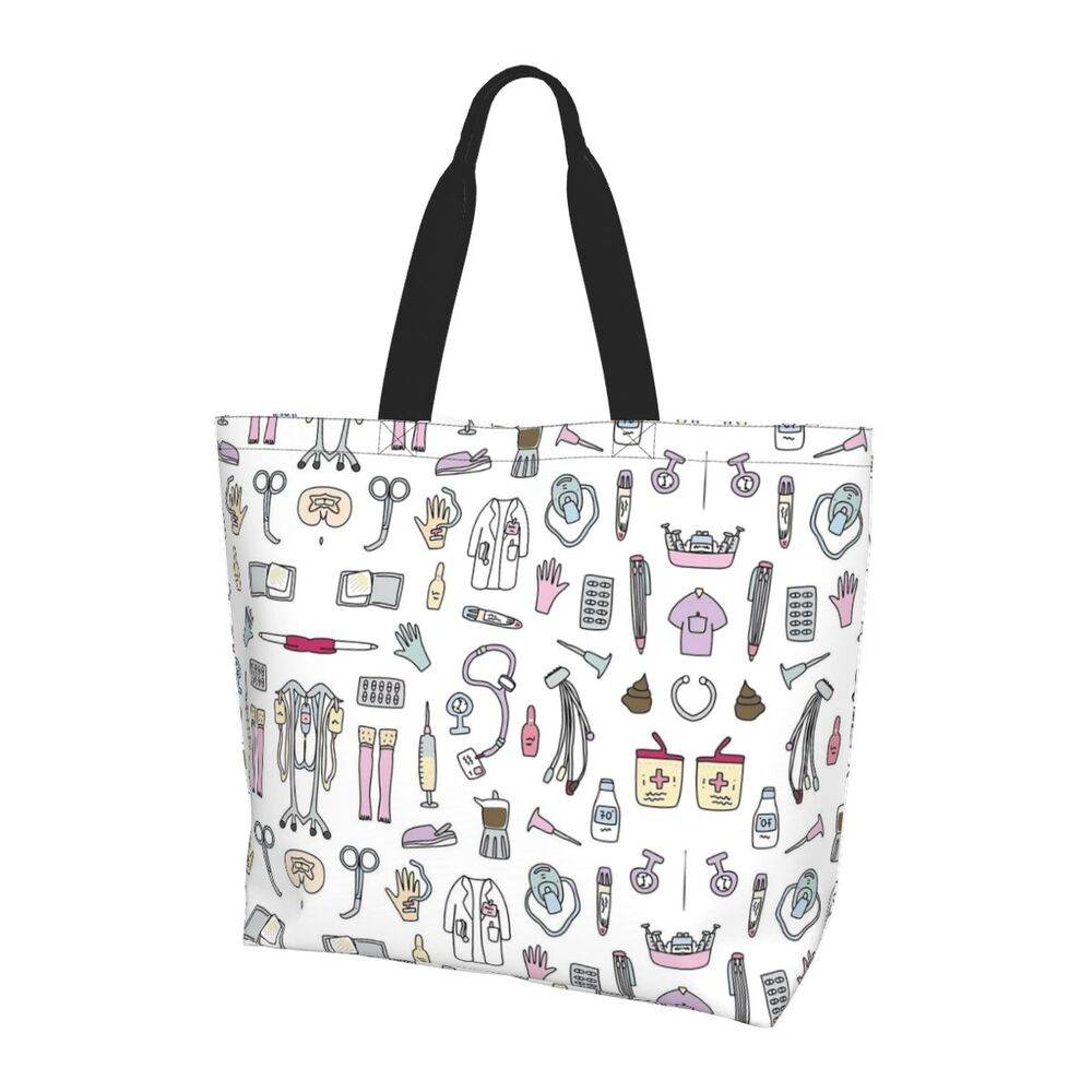 Spacious Eco-Friendly Healthcare Tote Bag with Durable Handles and Secure Zipper Closure