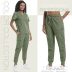 Unisex Medical Scrubs - Soft Fabric Clinical Workwear for Healthcare Vibes 42032-Green