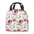 Charming, insulated Lunch Bag Featuring Playful Nurse Prints