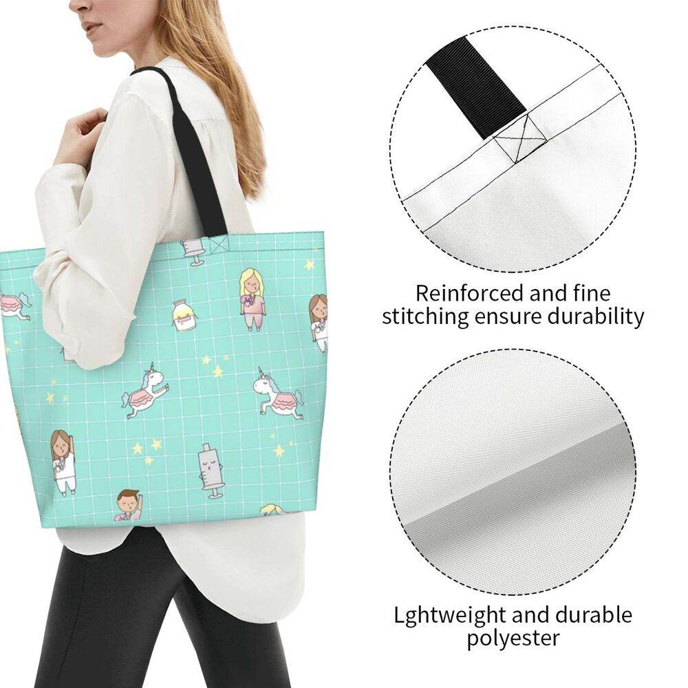 Spacious Eco-Friendly Healthcare Tote Bag with Durable Handles and Secure Zipper Closure