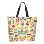 Spacious Eco-Friendly Healthcare Tote Bag with Durable Handles and Secure Zipper Closure