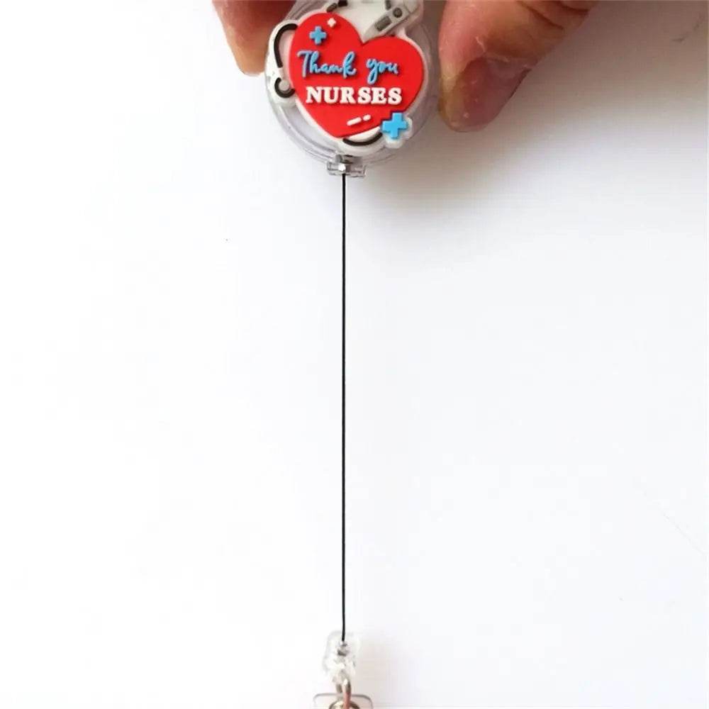 ID Card Holder Nurse Badge Reel Name Tag Chest Card Retractable Badge Holder Exhibition Card Work Card Easy Pull Buckle