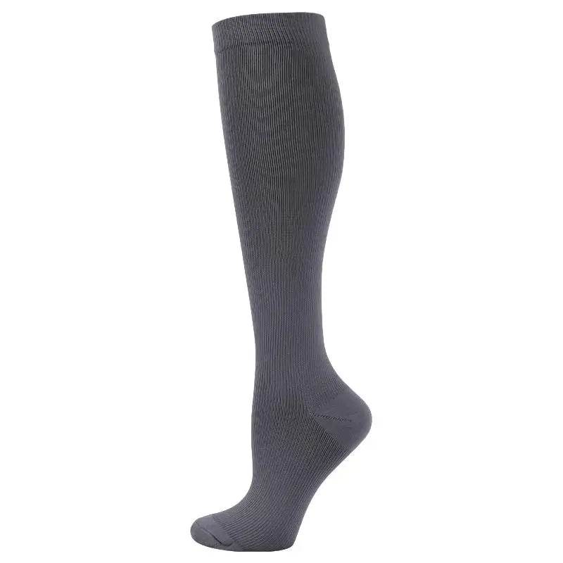 Compression Socks Running Sports Socks Medical Nursing 20-30mmhg for Flight Travel Pregnancy Edema Diabetes Varicose Veins Socks YSZ03-Gray