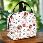 Portable Lunch Bag with Cartoon Nurse Design | Thermal Insulated Tote for Bento, School, and Food Storage