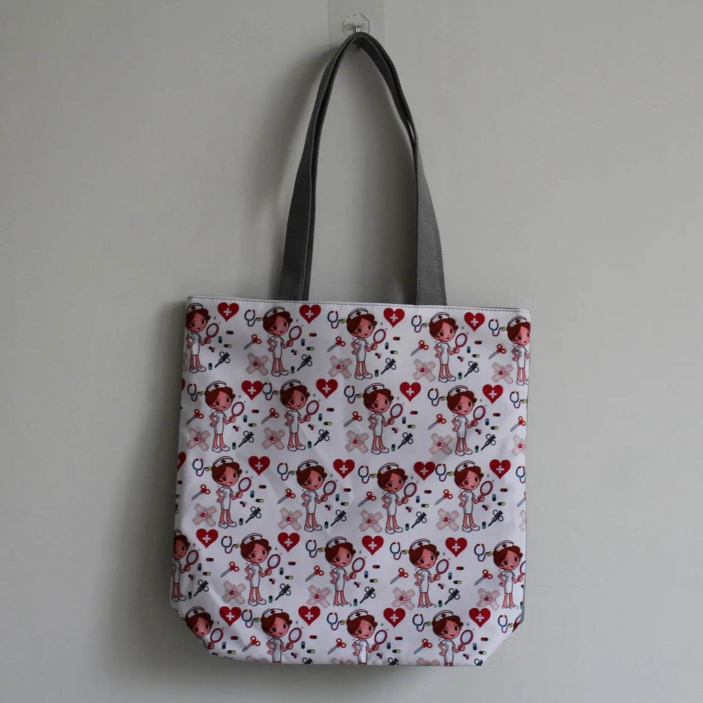 Fashion Tote Customized Cartoon Dentist Nurse Shoulder Bag Eco Reusable Shopping Bag Ladies Handbags for Women Casual Portable
