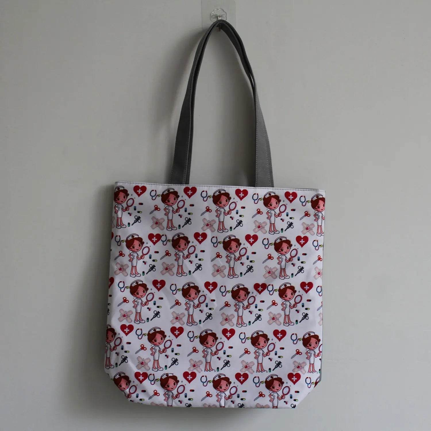 Fashion Tote Customized Cartoon Dentist Nurse Shoulder Bag Eco Reusable Shopping Bag Ladies Handbags for Women Casual Portable
