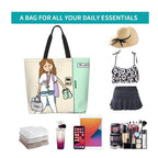 Spacious Eco-Friendly Healthcare Tote Bag with Durable Handles and Secure Zipper Closure