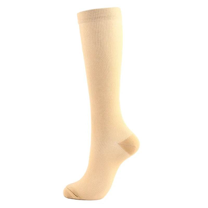 Compression Socks For Men Women To Resist Fatigue Varicose Edema Knee Height Of 20-30mmHg Running Basketball Hiking Sports Socks 33028
