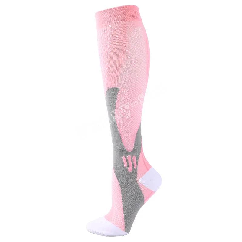 Compression Socks Running Sports Socks Medical Nursing 20-30mmhg for Flight Travel Pregnancy Edema Diabetes Varicose Veins Socks YSZ02-Pink