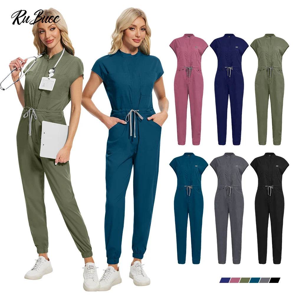 High-quality Beautician Work Gowns Medical Workwear Surgical Nursing Jumpsuits Pet Clinic Vet Scrubs Uniform Wholesale Jumpsuits