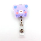 Bear Design 360° Rotating Retractable Badge Reel Clip for Nurses, Doctors, and School Supplies B