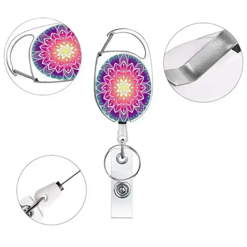 Pelsone Retractable ID Badge Holder Keychain for Students and Professionals