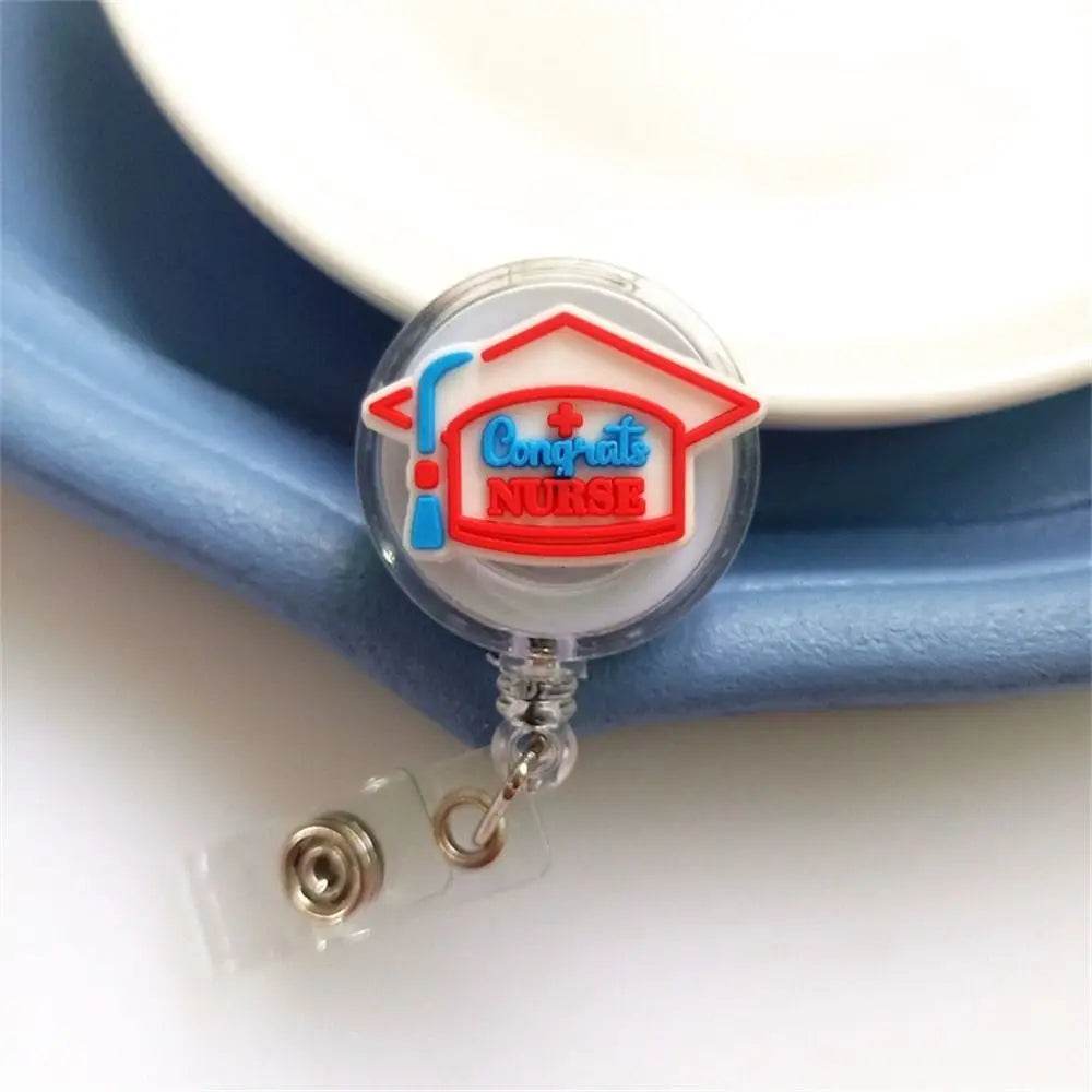 ID Card Holder Nurse Badge Reel Name Tag Chest Card Retractable Badge Holder Exhibition Card Work Card Easy Pull Buckle 11