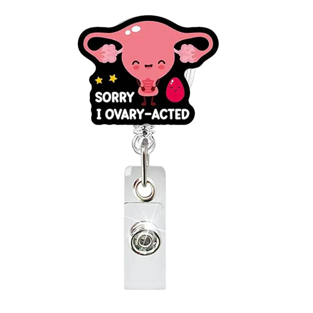 Badge Reel Lightweight Retractable Badge Clip Id Card Holder Uterus