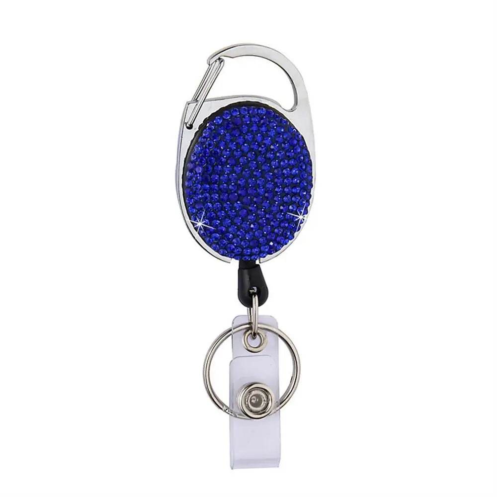 Stunning Color Crystal Rhinestones Badge Reel Blue
