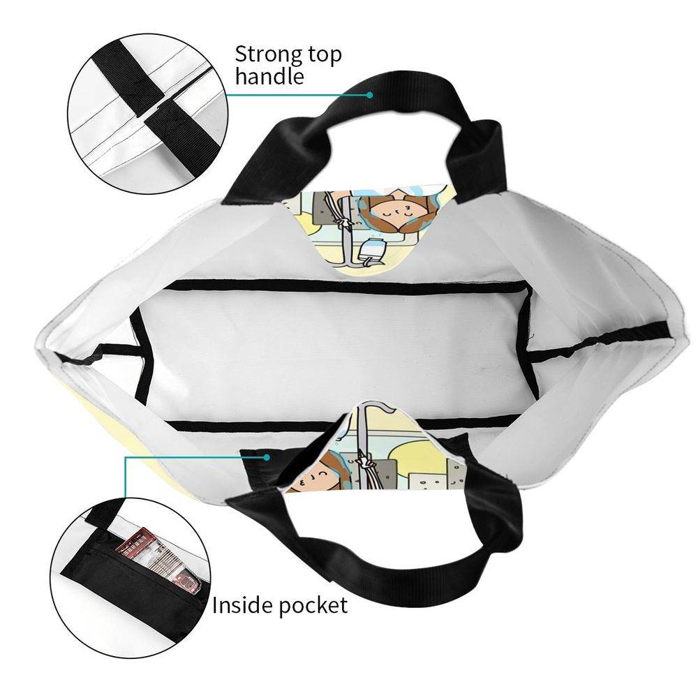 Spacious Eco-Friendly Healthcare Tote Bag with Durable Handles and Secure Zipper Closure