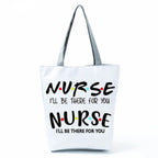 Playful Cartoon Nurse Print Foldable Shoulder Bags with Large Capacity – Eco-Friendly Tote for Shopping, Travel &amp; Beach hldz0051 Nurse Tote