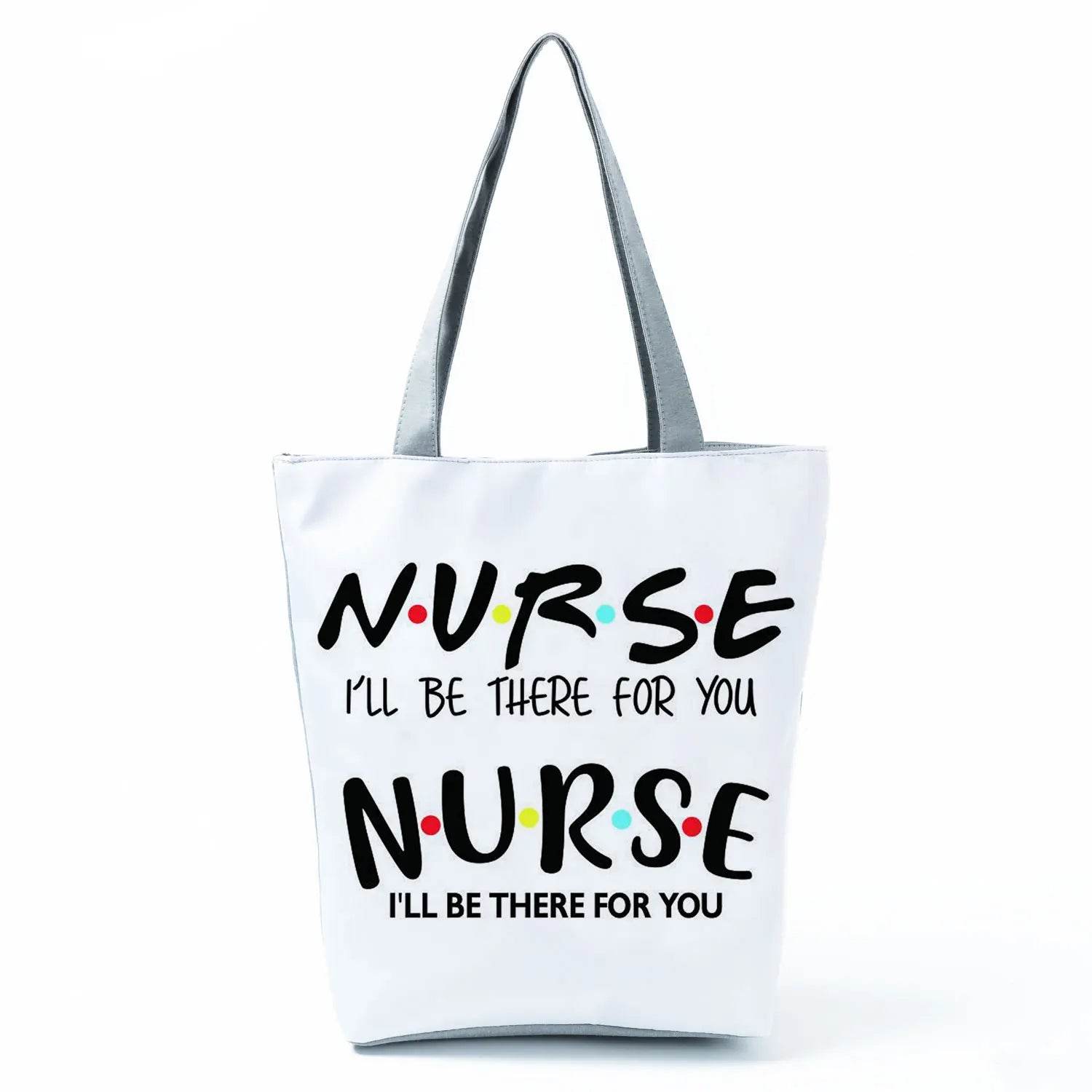 Playful Cartoon Nurse Print Foldable Shoulder Bags with Large Capacity – Eco-Friendly Tote for Shopping, Travel &amp; Beach hldz0051 Nurse Tote