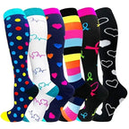 6 Pairs of Men and Women Compression Socks - Ideal for Running, Soccer, and Everyday Comfort!