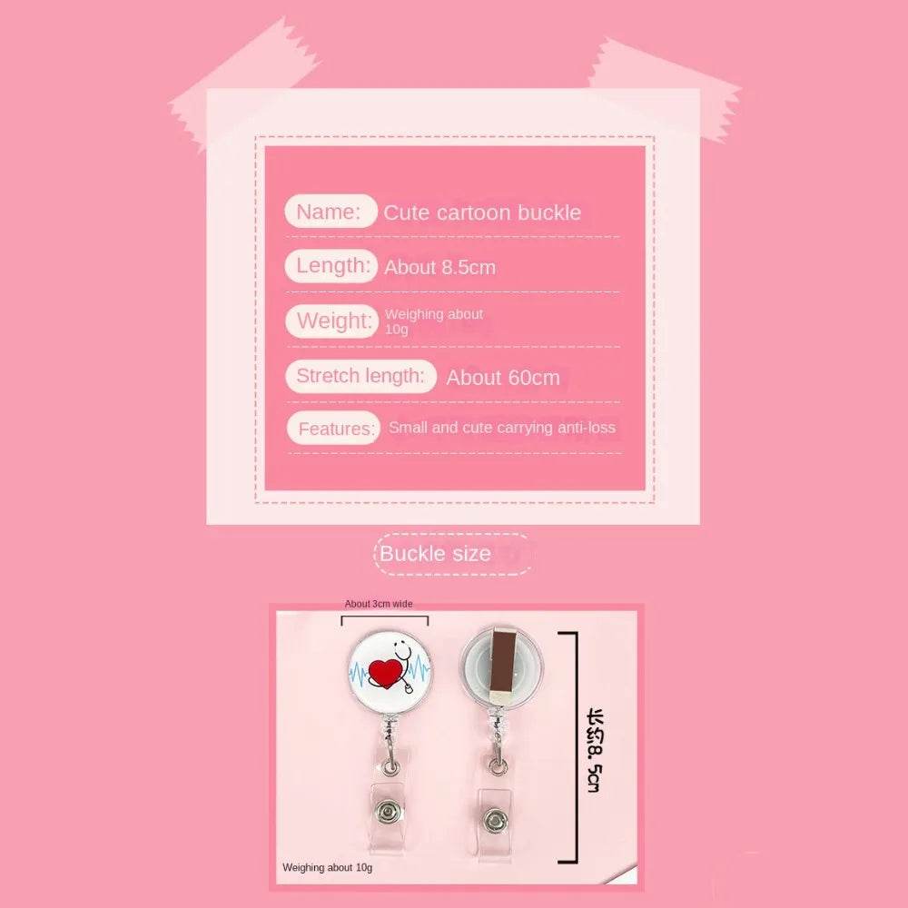 Easy To Pull Buckle Nurse Retractable Badge Reel ID Card Accessories Fashion Nurse ID Card Clips Simplicity Cute