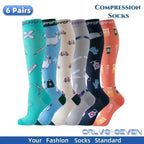 6 Pairs of Men and Women Compression Socks - Ideal for Running, Soccer, and Everyday Comfort!