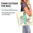 Spacious Eco-Friendly Healthcare Tote Bag with Durable Handles and Secure Zipper Closure