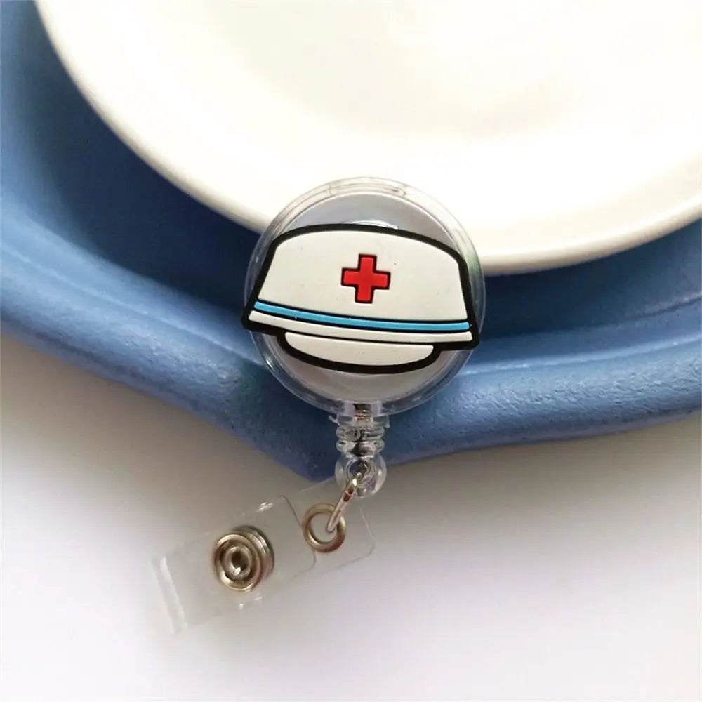 ID Card Holder Nurse Badge Reel Name Tag Chest Card Retractable Badge Holder Exhibition Card Work Card Easy Pull Buckle 4