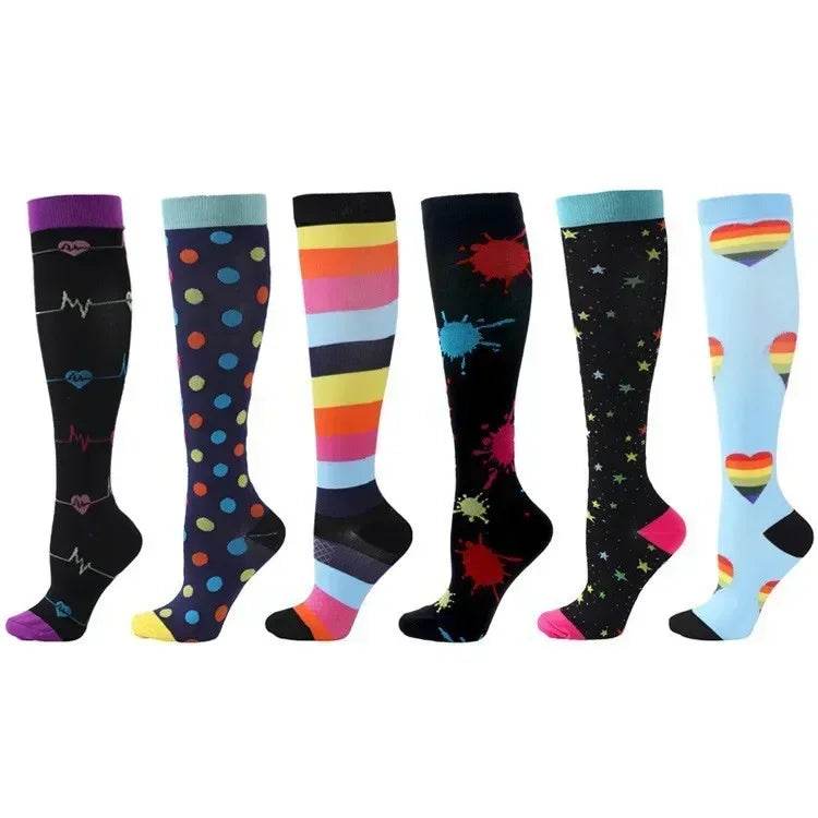 6 Pairs of Men and Women Compression Socks - Ideal for Running, Soccer, and Everyday Comfort! T-ANS006-12