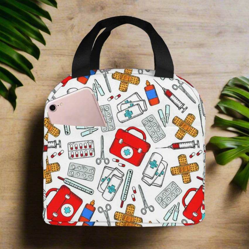 Portable Lunch Bag with Cartoon Nurse Design | Thermal Insulated Tote for Bento, School, and Food Storage 6