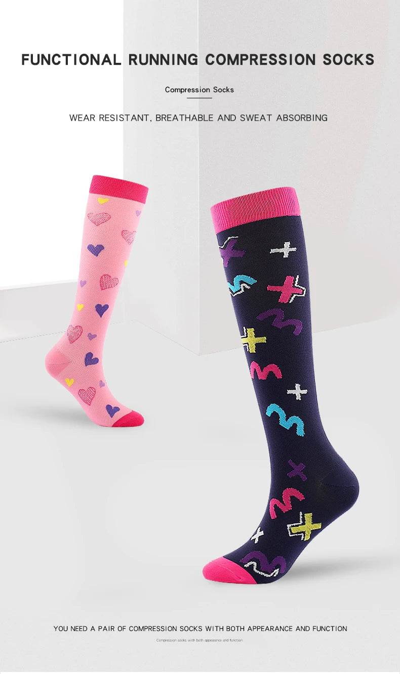 Compression Socks Medical Nusing Edema Diabetes Varicose Veins Women Men Cycling Socks 20-30 MmHg Sports Stockings