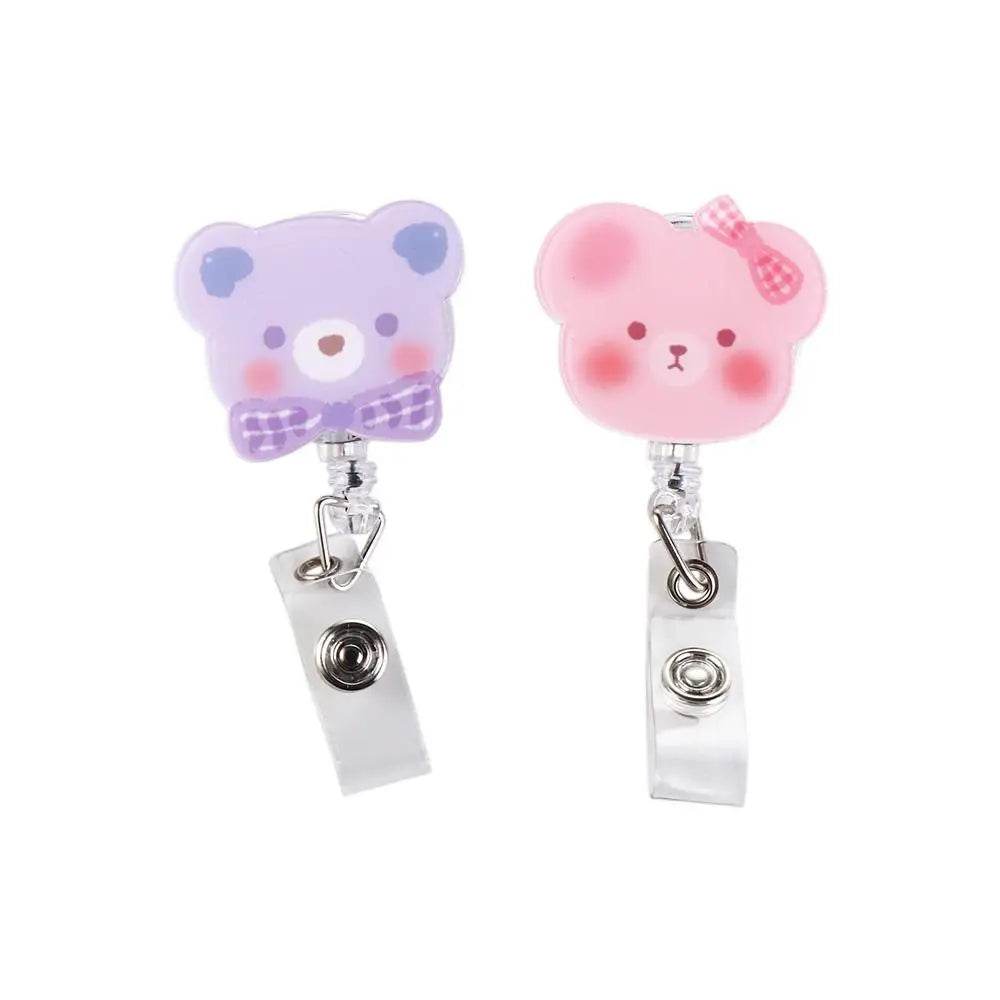 Bear Design 360° Rotating Retractable Badge Reel Clip for Nurses, Doctors, and School Supplies