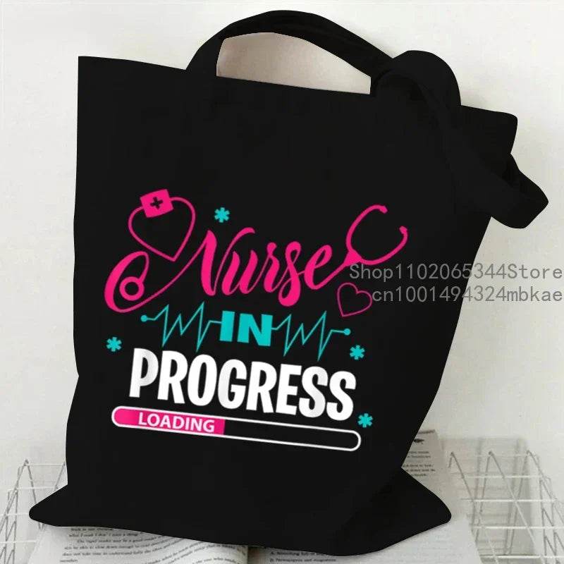 Nurse in Progress Loading Print Women Men Shoulder Bags Medicine Stethoscope Fashion Trend Travel Beach Bag Female Nurse Handbag 1