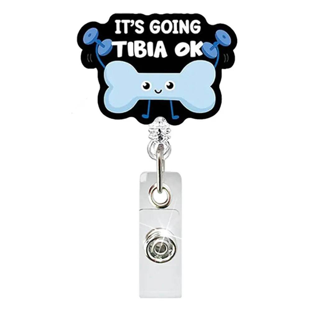 Badge Reel Lightweight Retractable Badge Clip Id Card Holder Black Bone