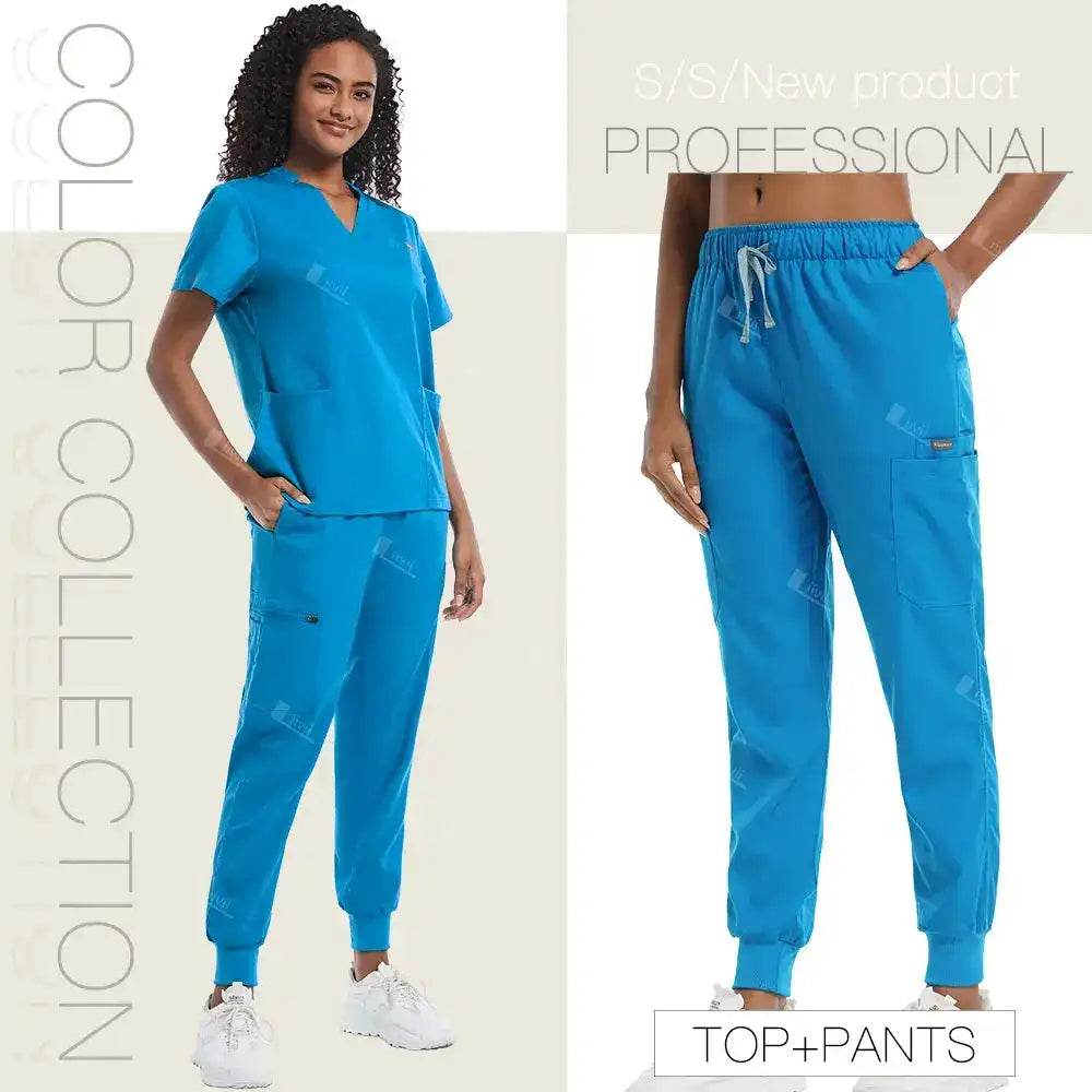 Unisex Medical Scrubs - Soft Fabric Clinical Workwear for Healthcare Vibes 42032-Blue