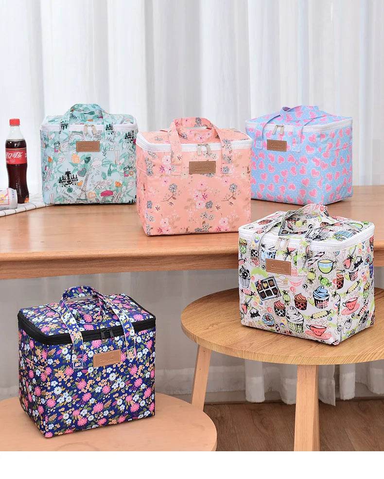 Portable Lunch Bag New Thermal Insulated Lunch Box Tote Cooler Functional Handbag Student Bento Pouch School Food Storage Bags