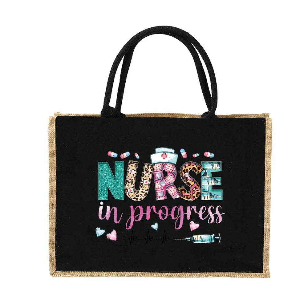 Burlap Shopping Bags Vintage Jute Imitation Sacks - Nurse Series 14Nurse015