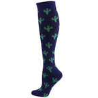 Compression Socks Funny Cactus Animal Pattern Sports Golf Tube Outdoor Hiking Pressure Knee High Stockings YS012-16
