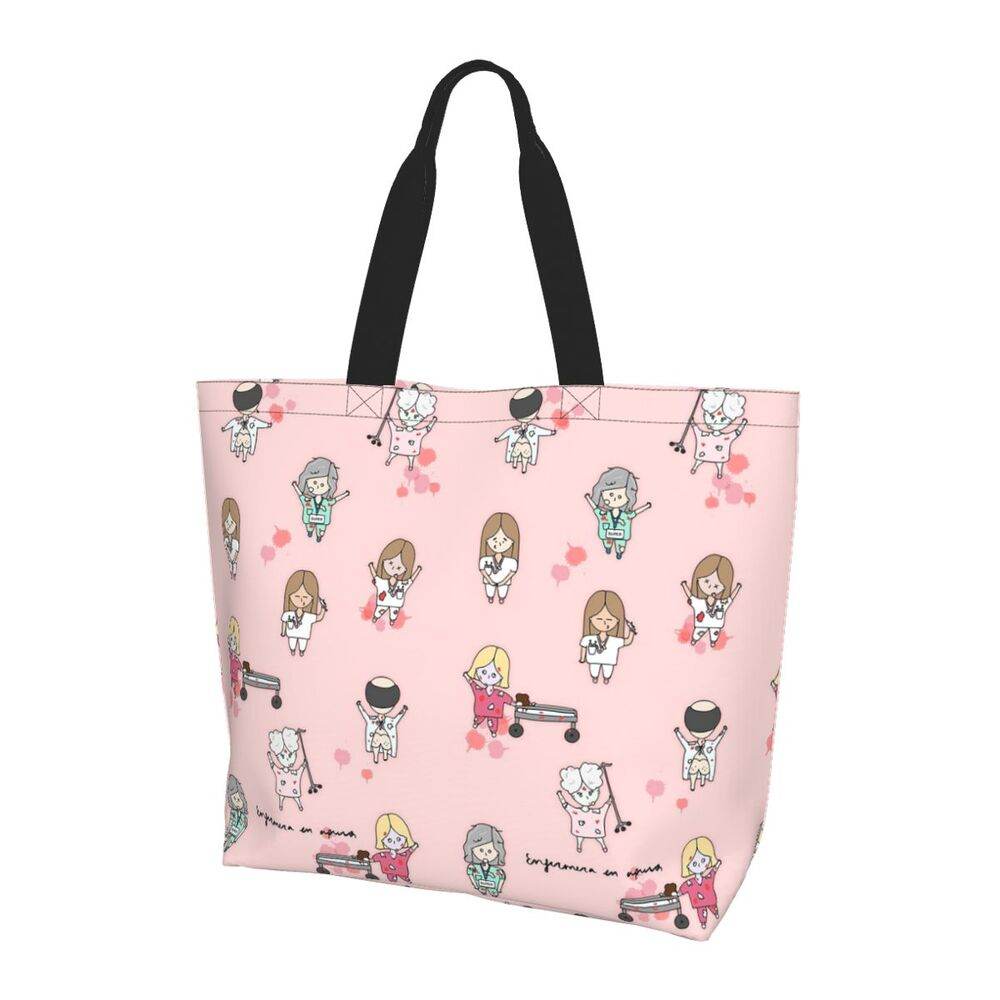 Spacious Eco-Friendly Healthcare Tote Bag with Durable Handles and Secure Zipper Closure