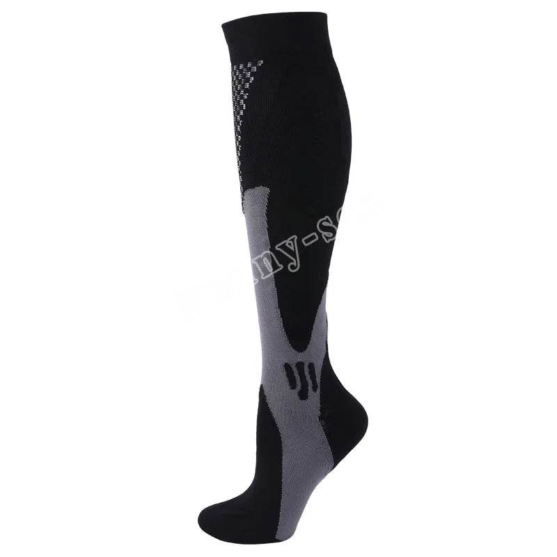 Compression Socks Running Sports Socks Medical Nursing 20-30mmhg for Flight Travel Pregnancy Edema Diabetes Varicose Veins Socks YSZ02-Black
