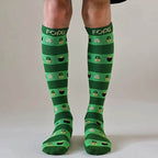 Elastic Compression Socks Knee High Funny Pattern Pressure Stockings Breathable Reducing Swelling Varicose Veins Socks Pregnancy