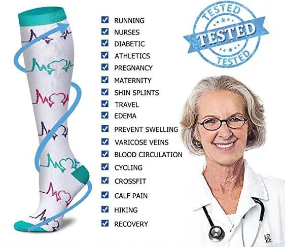 Men Women Socks Compression Socks Elastic Sports Beautiful Leg Nurse Stocking Jogging Climbing Cycling Flight Excercise