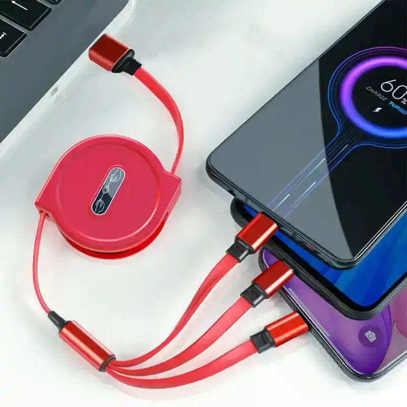 3 In 1 Retractable USB Cable Fast Charging Data Cord: Great gift for the unit, or someone who always needs to borrow your charger