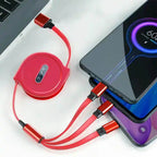 3 In 1 Retractable USB Cable Fast Charging Data Cord: Great gift for the unit, or someone who always needs to borrow your charger