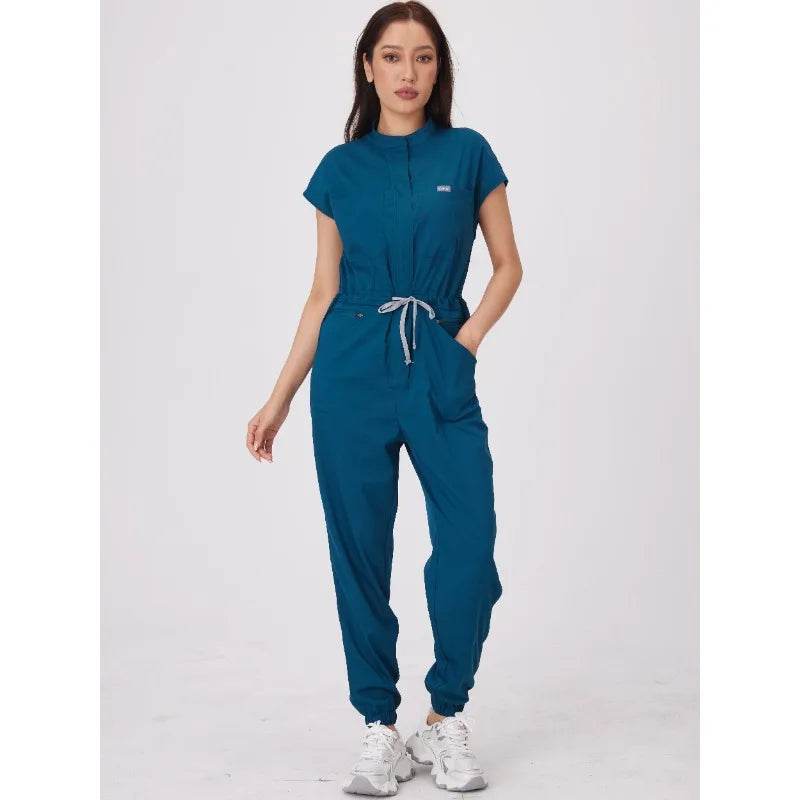 Wholesale Medical Apparel Scrub Uniform Women Short Sleeved Scrubs Jumpsuit Medical Hospital Clothing Scrub Uniforms with Pocket