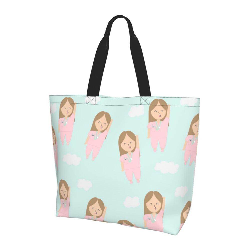Spacious Eco-Friendly Healthcare Tote Bag with Durable Handles and Secure Zipper Closure