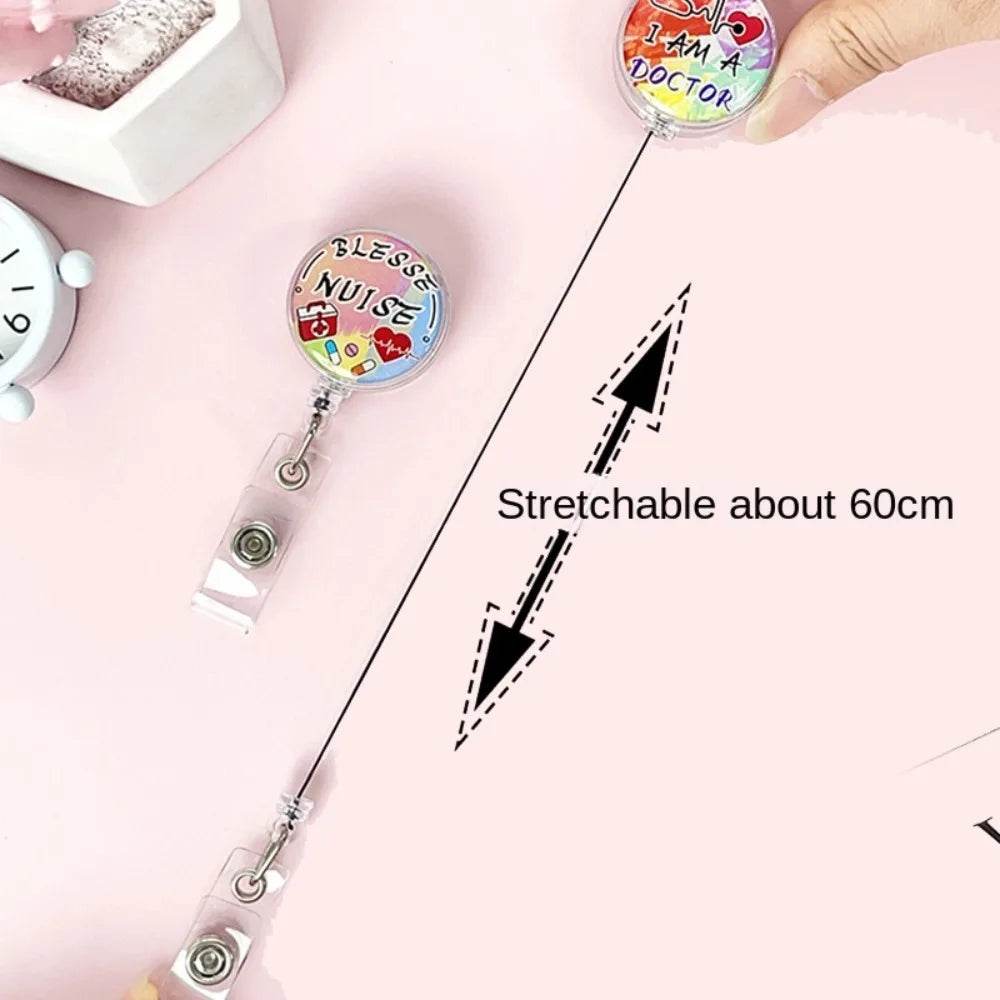 Easy To Pull Buckle Nurse Retractable Badge Reel ID Card Accessories Fashion Nurse ID Card Clips Simplicity Cute