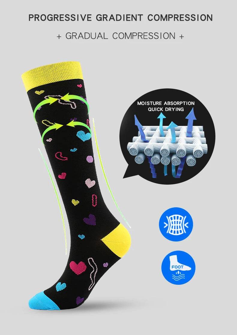 Compression Socks Medical Nusing Edema Diabetes Varicose Veins Women Men Cycling Socks 20-30 MmHg Sports Stockings